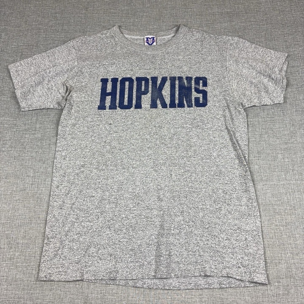 Vintage Hopkins Shirt Mens Large Gray Graphic Tee Jersey Crewneck Athletic 90s